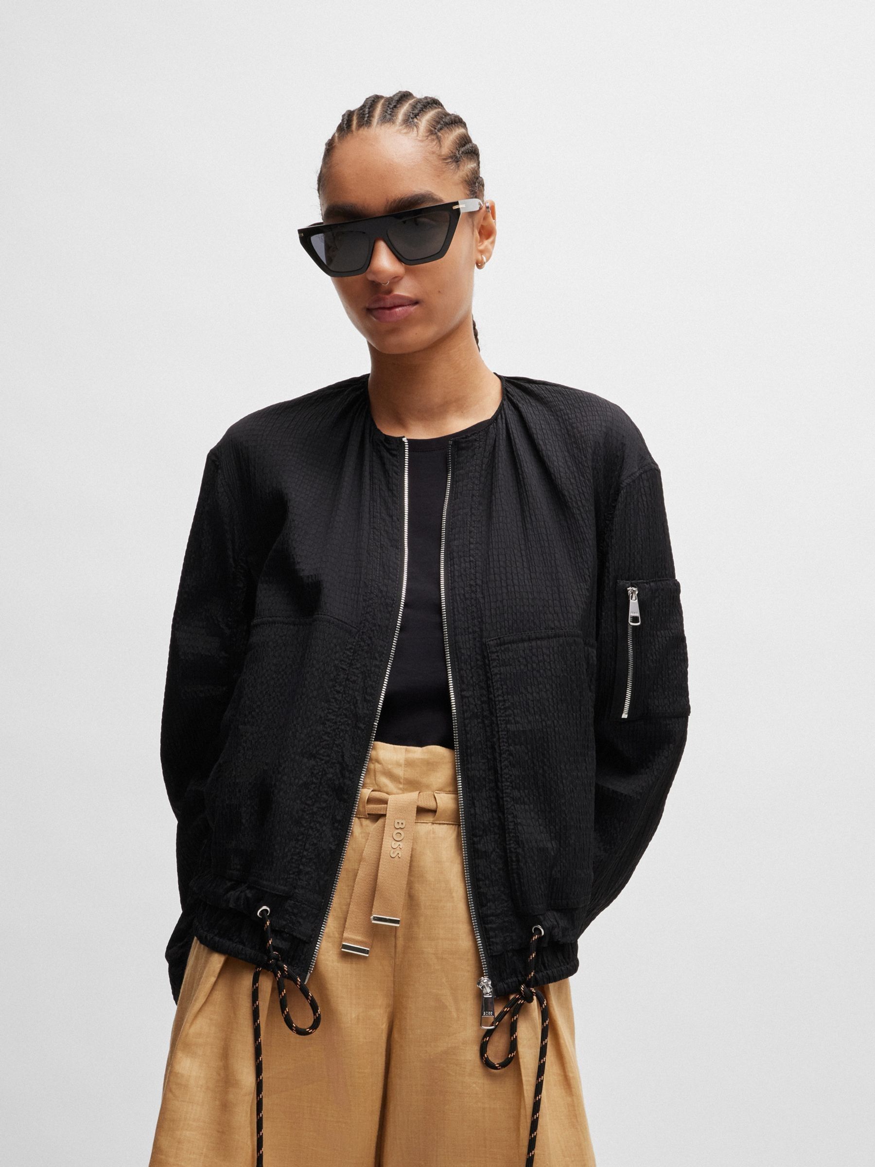 BOSS Black Drawcord Bomber Jacket - Image 3 of 6
