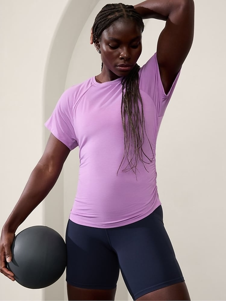 Athleta Purple With Ease Cinch T-Shirt - Image 1 of 2