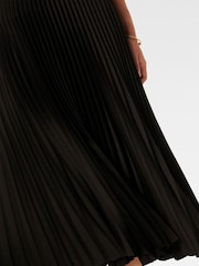 Forever New Black Estelle Satin Pleated Maxi Skirt - Image 2 of 5