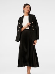 Forever New Black Estelle Satin Pleated Maxi Skirt - Image 5 of 5