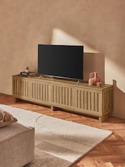 Natural Up to 80 Inch Slatted TV Unit - Image 1 of 10