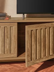 Natural Up to 80 Inch Slatted TV Unit - Image 4 of 10