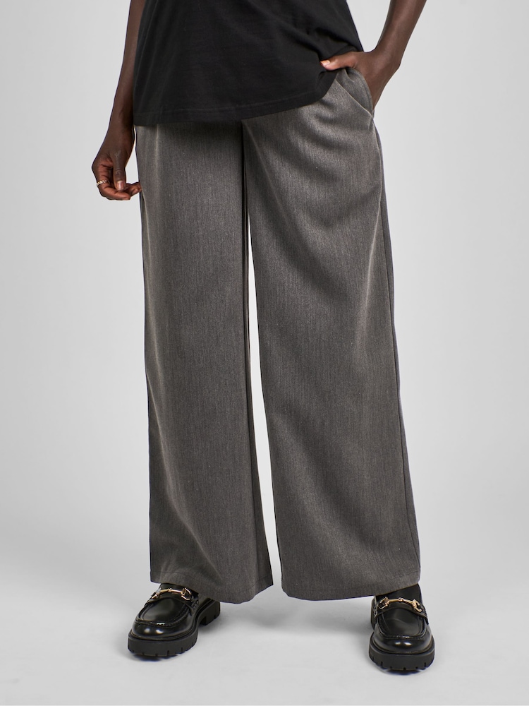 JoJo Maman Bébé Grey Maternity Wide Leg Trousers - Image 1 of 4