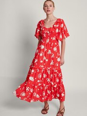 Monsoon Red Lily Tiered Dress - Image 1 of 5