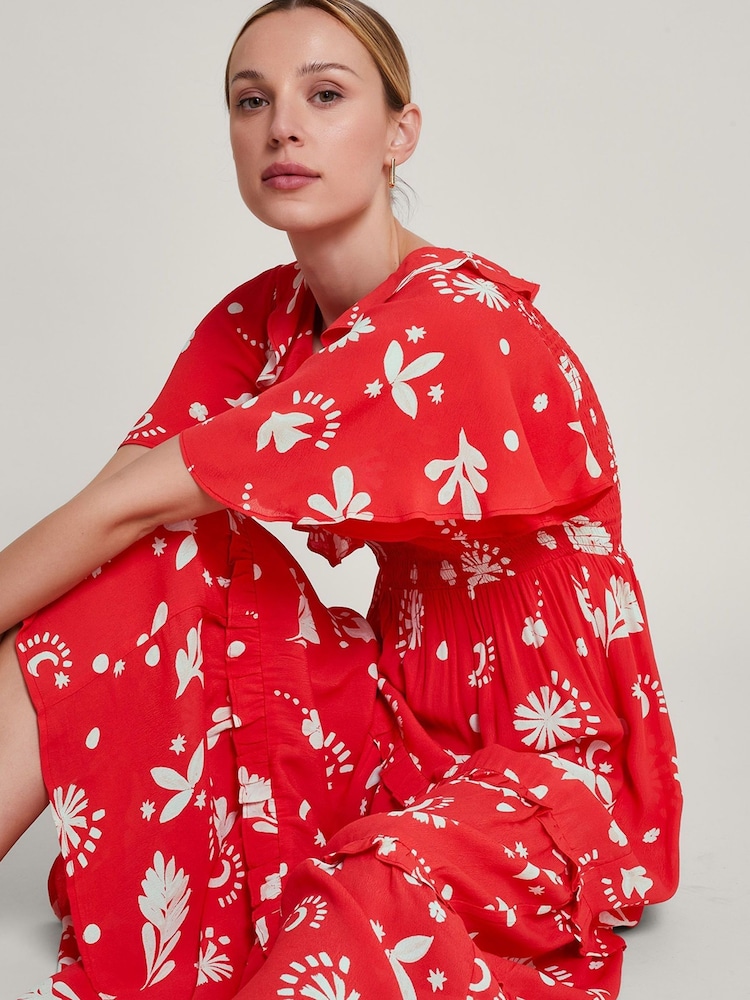Monsoon Red Lily Tiered Dress - Image 2 of 5