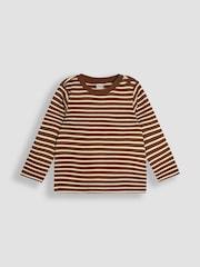 JoJo Maman Bébé Natural Safari Animals Print & Stripe Long Sleeve 2-Pack Tops - Image 4 of 5