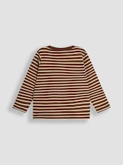 JoJo Maman Bébé Natural Safari Animals Print & Stripe Long Sleeve 2-Pack Tops - Image 5 of 5