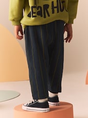 Navy/Green 100% Cotton Stripe Jersey Joggers (3mths-7yrs) - Image 5 of 9