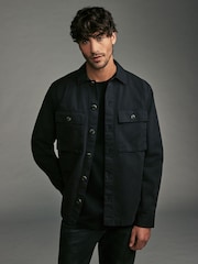 Black 100% Cotton Twin Pocket Shacket - Image 4 of 8