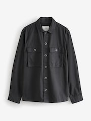 Black 100% Cotton Twin Pocket Shacket - Image 6 of 8