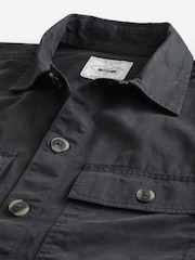 Black 100% Cotton Twin Pocket Shacket - Image 7 of 8
