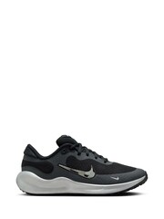 Nike Silver/Black Youth Revolution 7 Running Trainers - Image 1 of 10