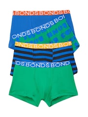 Bonds Blue Abstract Print 100% Cotton Trunks 4 Pack - Image 1 of 3
