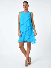 Roman Blue Sparkle Embellished Frill Swing Dress - Image 2 of 5