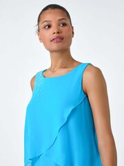 Roman Blue Sparkle Embellished Frill Swing Dress - Image 4 of 5
