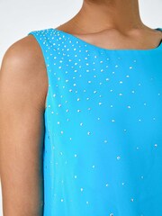 Roman Blue Sparkle Embellished Frill Swing Dress - Image 5 of 5
