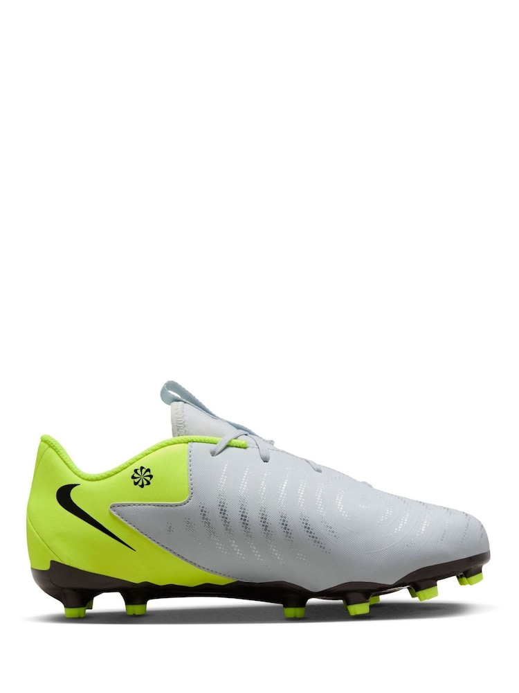 Nike Grey/Green Kids Phantom 2 Academy Grey/Green  Ground Football Boots - Image 3 of 11