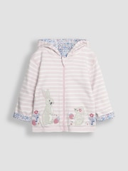 JoJo Maman Bébé Pink Bunny & Mouse Appliqué Reversible Hoodie - Image 2 of 8
