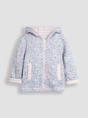 JoJo Maman Bébé Pink Bunny & Mouse Appliqué Reversible Hoodie - Image 4 of 8