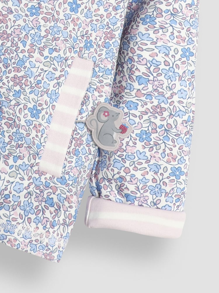 JoJo Maman Bébé Pink Bunny & Mouse Appliqué Reversible Hoodie - Image 7 of 8