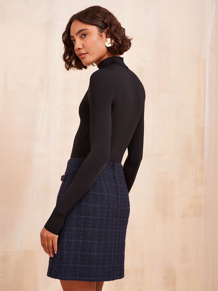 Friends Like These Grey Boucle Mini Skirt With Button Detailing - Image 4 of 4