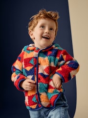 Multi Patterned Fleece Hooded Jacket (3mths-7yrs) - Image 1 of 9