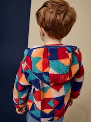 Multi Patterned Fleece Hooded Jacket (3mths-7yrs) - Image 2 of 9
