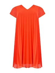 Live Unlimited Red Curve Chiffon Pleated Dress - Image 4 of 4