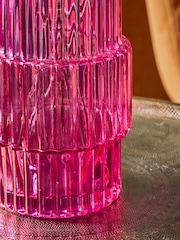 Pink Small Ribbed Vase - Image 3 of 4