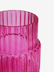 Pink Small Ribbed Vase - Image 4 of 4