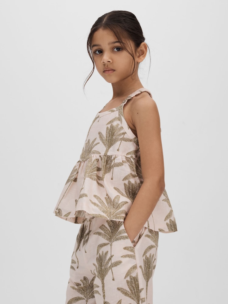 Reiss Klemee Lenjerie de pat-Cotton Peplum Top - Imaginea 1 din 4