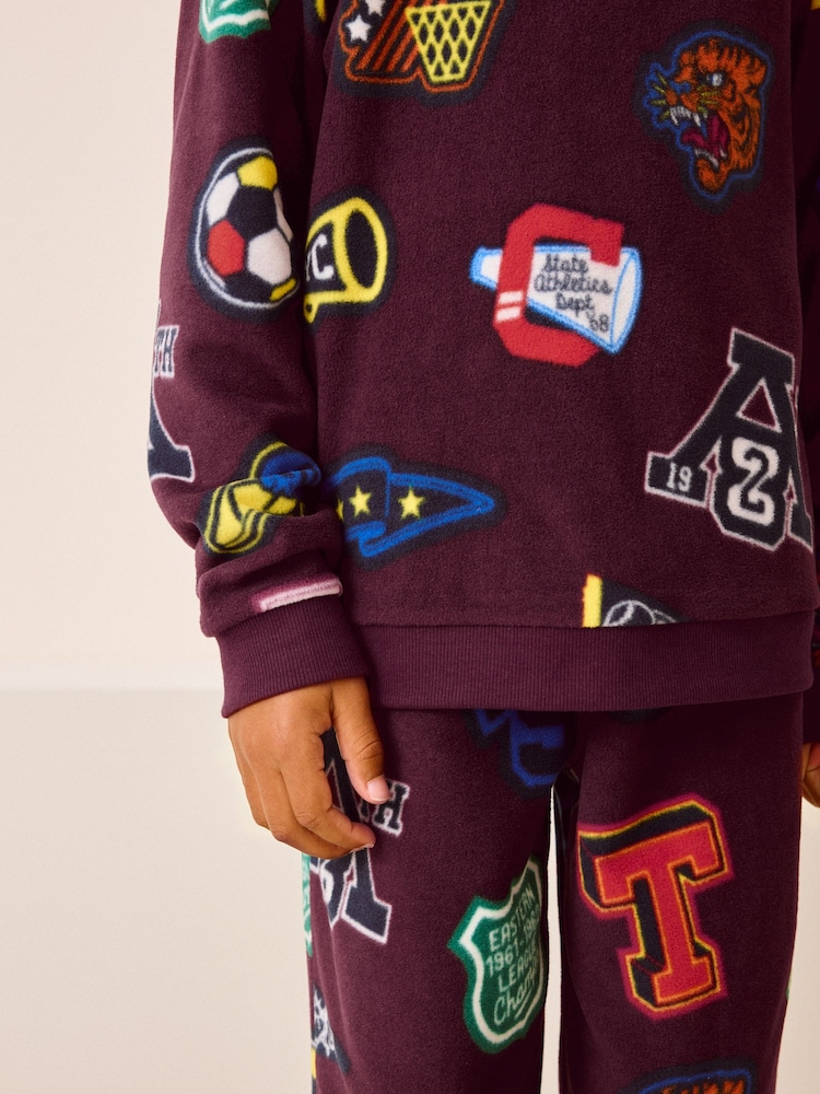 Бургундский красный Varsity - Мягкий на ощупь флис с эластаном (3-16лет) - Image 2 of 6