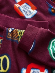 Бургундский красный Varsity - Мягкий на ощупь флис с эластаном (3-16лет) - Image 4 of 6