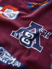 Бургундский красный Varsity - Мягкий на ощупь флис с эластаном (3-16лет) - Image 5 of 6
