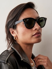 Ray Ban Wayfarer Way Rb2241 Oval Black Sunglasses - Image 1 of 8