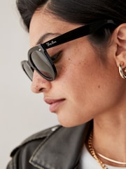 Ray Ban Wayfarer Way Rb2241 Oval Black Sunglasses - Image 2 of 8