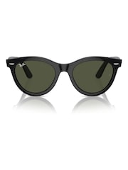 Ray Ban Wayfarer Way Rb2241 Oval Black Sunglasses - Image 4 of 8