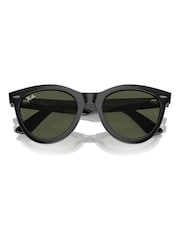 Ray Ban Wayfarer Way Rb2241 Oval Black Sunglasses - Image 8 of 8