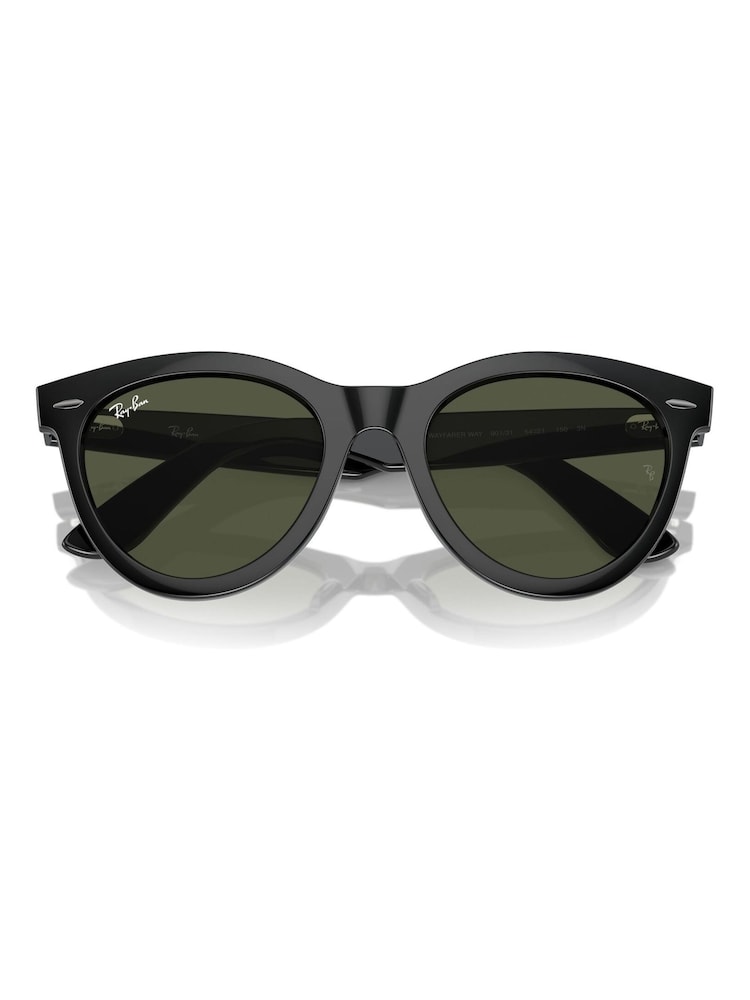 Ray Ban Wayfarer Way Rb2241 Oval Black Sunglasses - Image 8 of 8