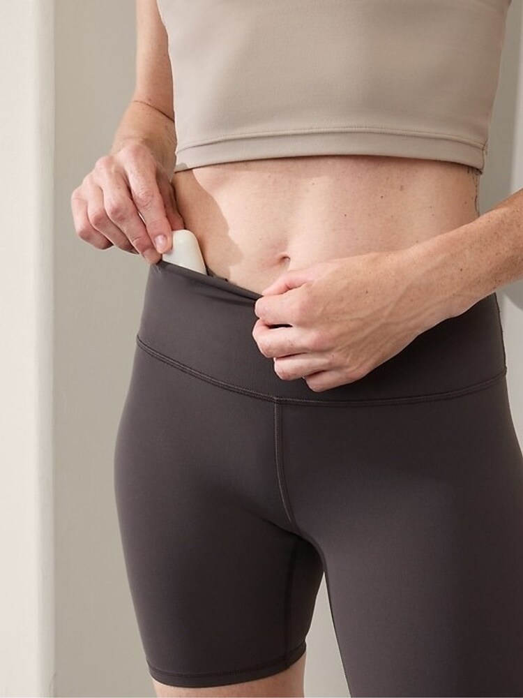 Athleta Brown Transcend High Waisted 7" Shorts - Image 2 of 2