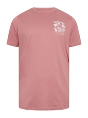 BadRhino Big & Tall Pink 100% Cotton Surfing Club T-Shirt - Image 2 of 3
