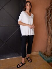 Threadbare White Batwing Sleeve V-Neck Tunic Top - Image 2 of 3