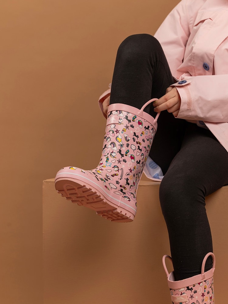 Trespass Kids Pink Starryton 20 Md Wellies - Image 2 of 3