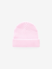 Pink Rib Beanie Hat (1-16yrs) - Image 2 of 3
