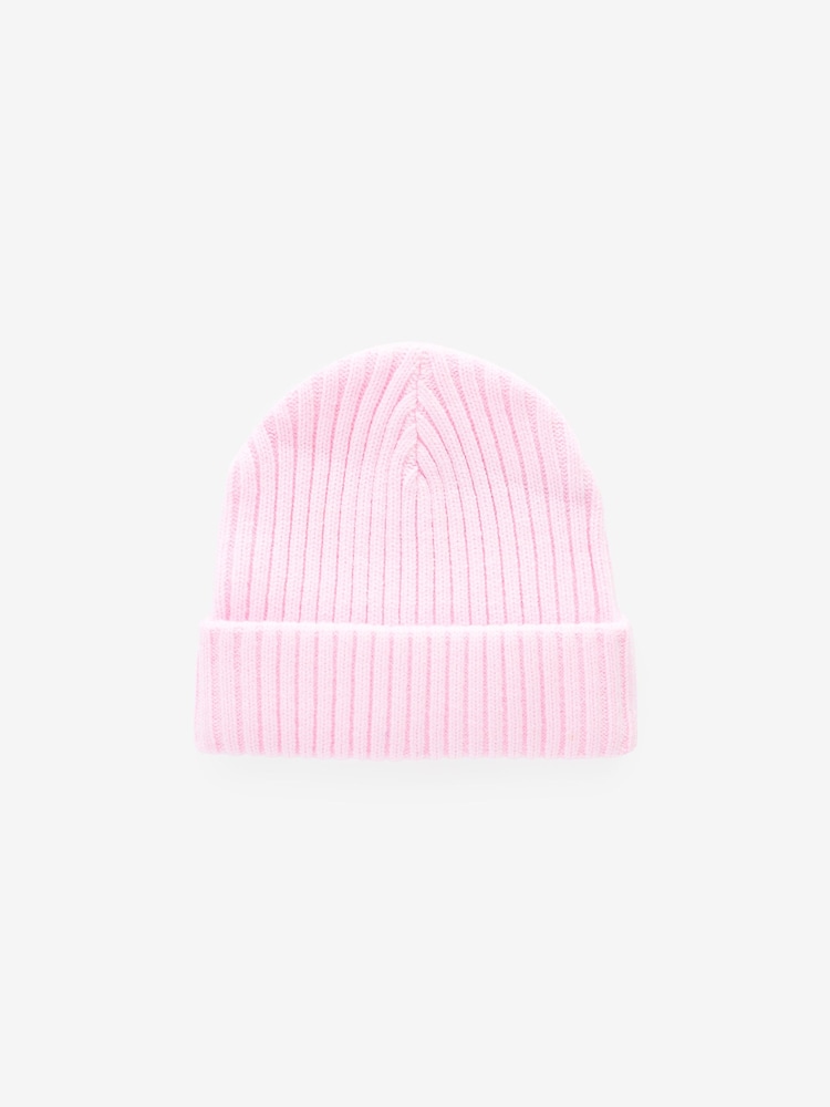 Pink Rib Beanie Hat (1-16yrs) - Image 2 of 3