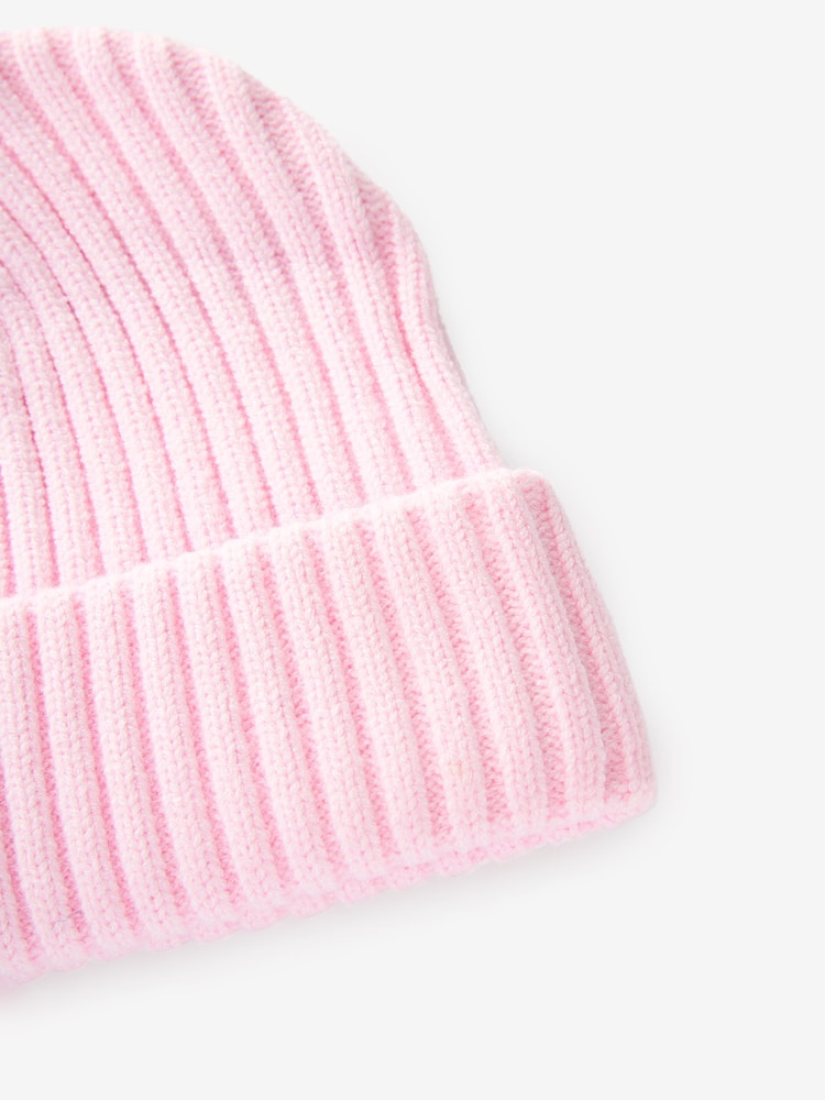 Pink Rib Beanie Hat (1-16yrs) - Image 3 of 3