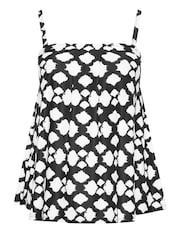 Yours Curve Black Tie Dye Print A-Line Tankini Top - Image 5 of 6