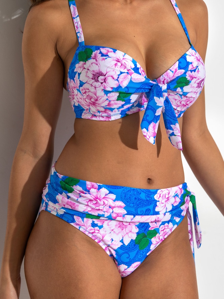 Pour Moi Blue Rosa Cova Tie Foldover Bikini Bottoms - Image 2 of 4