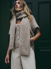 Oatmeal Heavyweight Boucle Blanket Scarf - Image 1 of 8