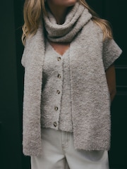 Oatmeal Heavyweight Boucle Blanket Scarf - Image 2 of 8